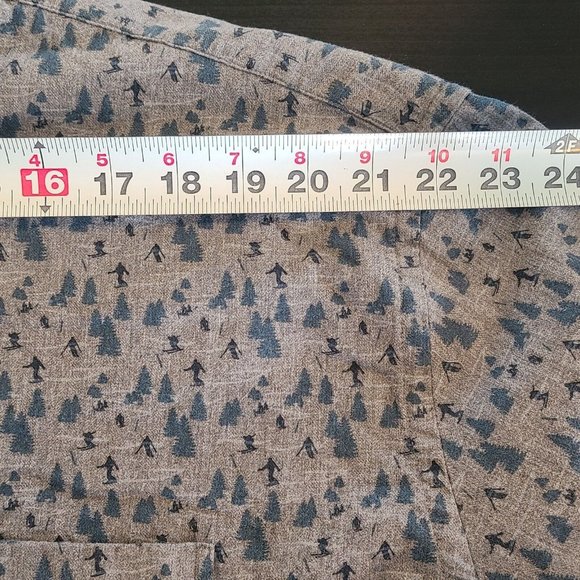 Peter Millar Mountainside Cotton Flannel Shirt Skiers and Evergreens XXL - Picture 5 of 10